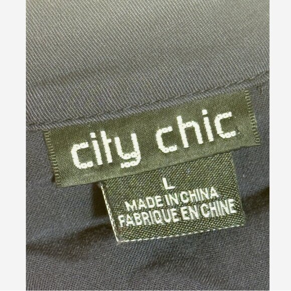 City Chic Navy Blue and Black Long Sleeve Jacket with Drawstring Waist, 18/20 - Picture 8 of 10